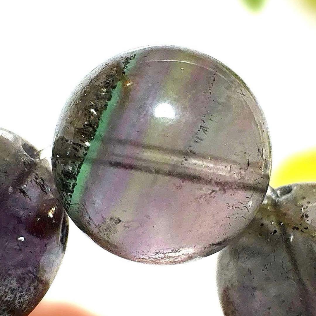 【まるで宇宙】　高品質　パイライトインフローライト　ブレスレット　超大玉稀少石