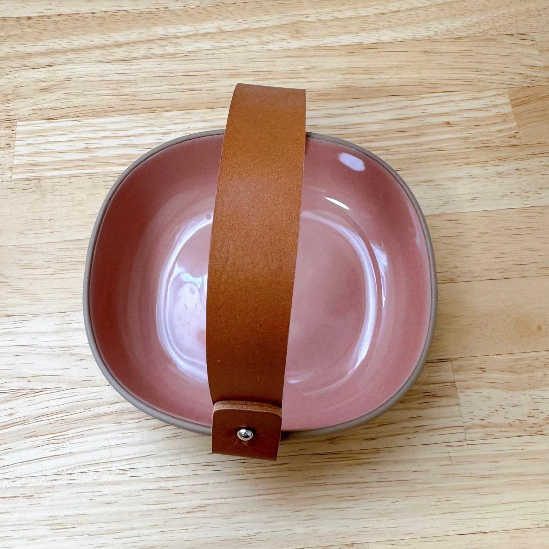 マリメッコ　セラミックバスケット　パウダーピンク×テラ