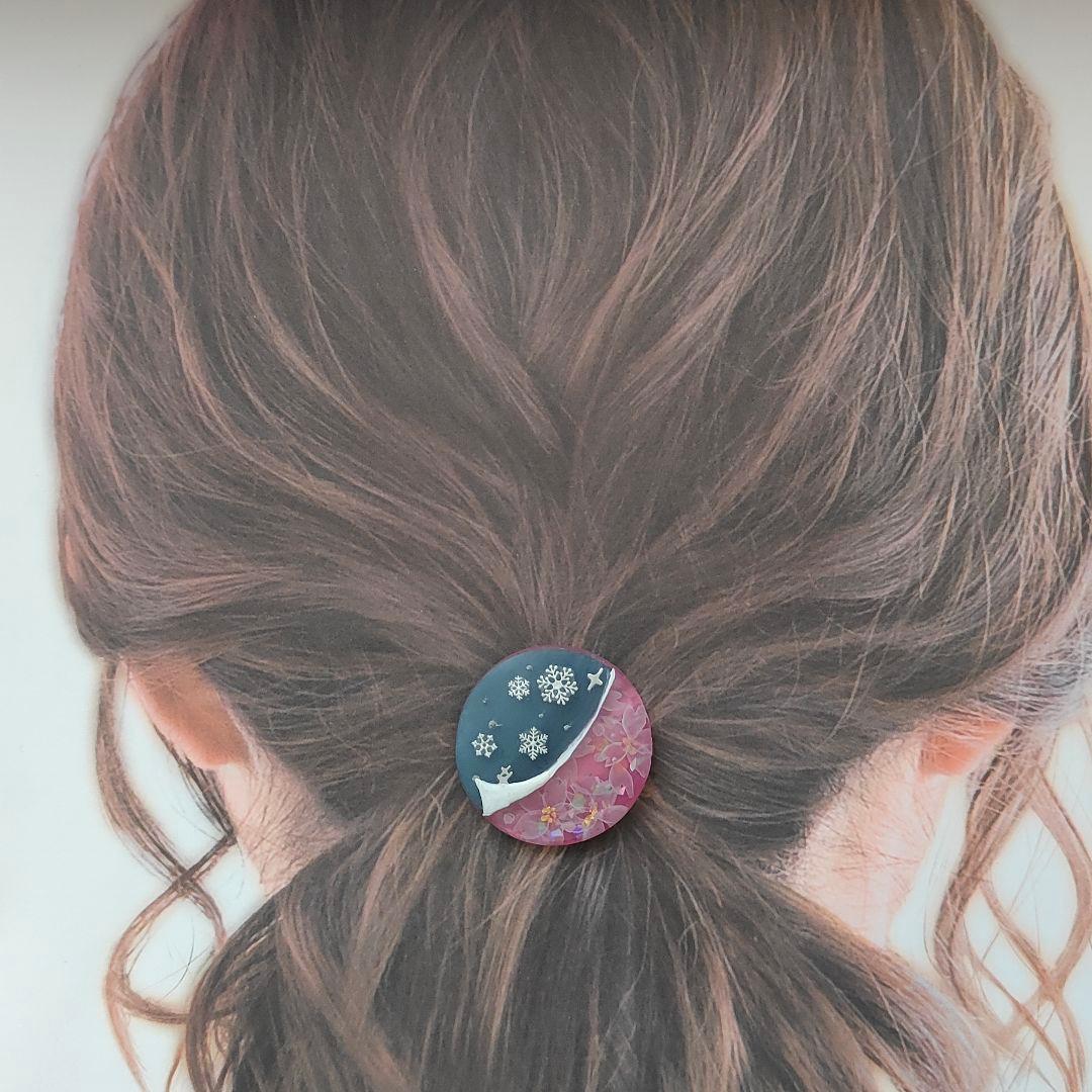 【718】ハンドメイド　レジン　ヘアゴム　ポニーフック