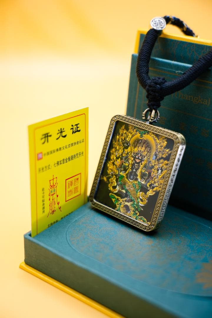 黒財神タンカペンダント仏像デザイン ネックレス