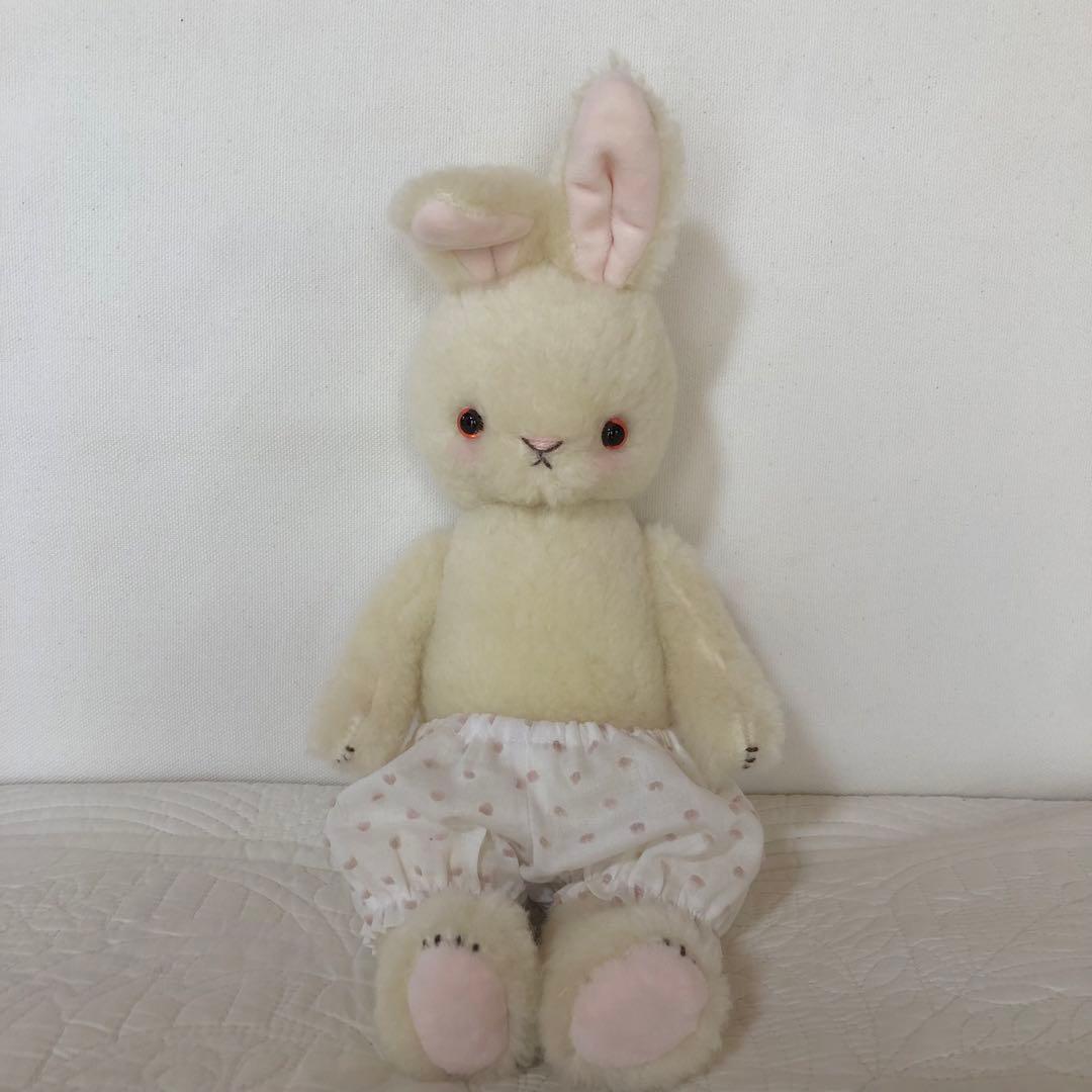 ハンドメイド　たち耳うさぎちゃん　アルパカ&ウールのぬいぐるみ