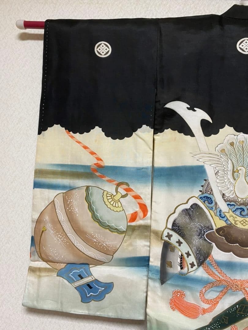No.157アンティーク子供着物正絹七五三男の子着丈99センチ裄丈40センチ