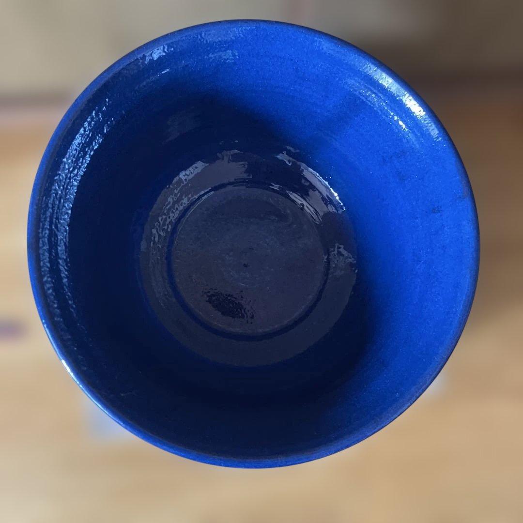 旧東ドイツ製　テューリンゲンの森　青い陶器のボウル（大）　ビンテージ？