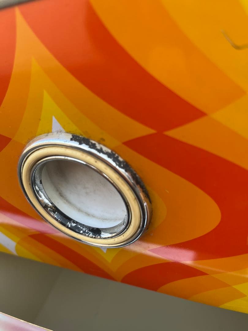 ② レトロポップ 収納ケース インテリア 当時物 昭和レトロ オレンジ3段ケース