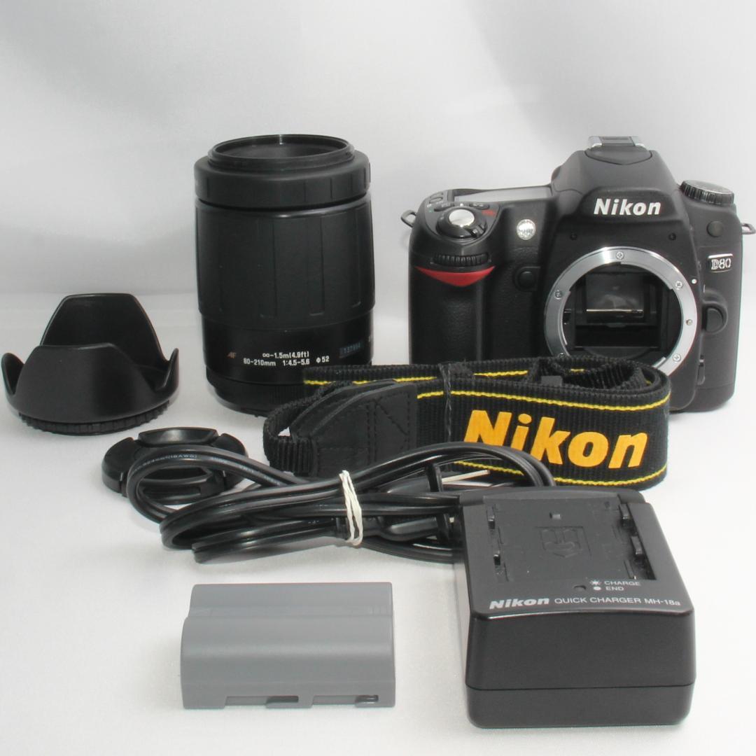 ❤️ほぼ未使用ボディ&スマホ転送セット付き❤️Nikon D80 超望遠レンズ