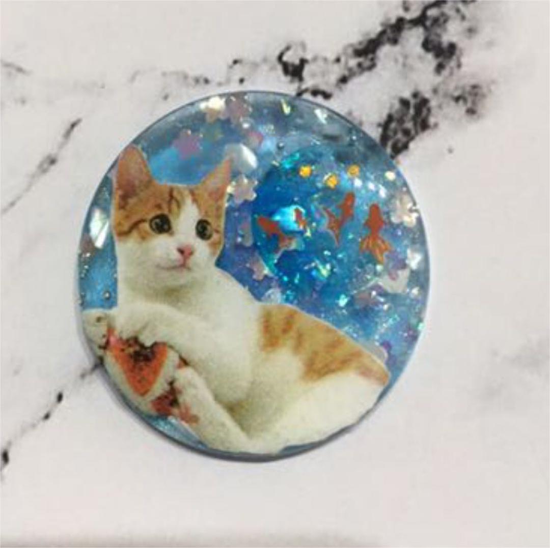 レジンヘアゴム、じゃれ猫ちゃんと金魚・再販不可