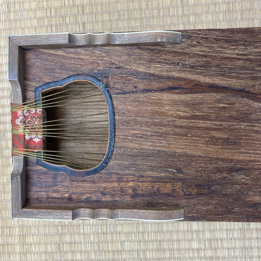 すだれ彫　13弦　琴　舌に蒔絵　全長190㎝　東な7-0703②