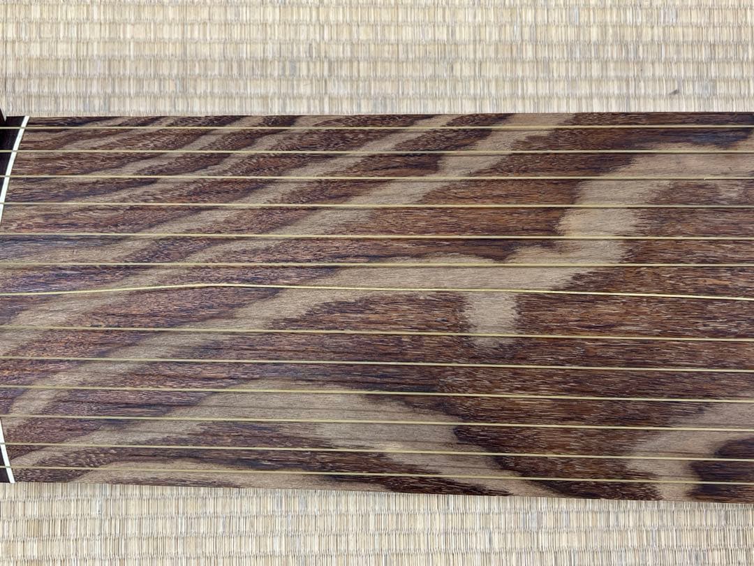 すだれ彫　13弦　琴　舌に蒔絵　全長190㎝　東な7-0703②