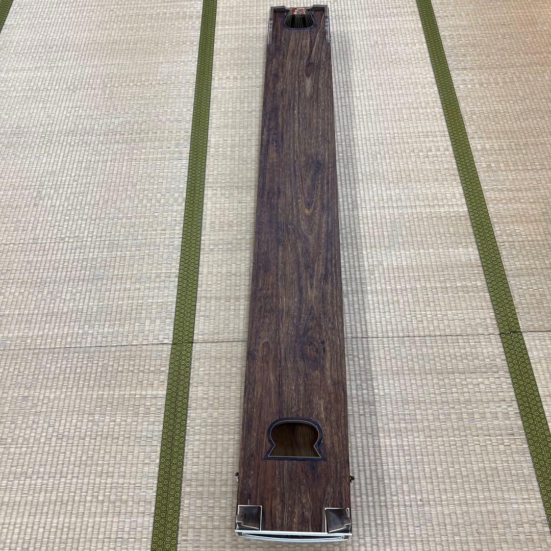 すだれ彫　13弦　琴　舌に蒔絵　全長190㎝　東な7-0703②