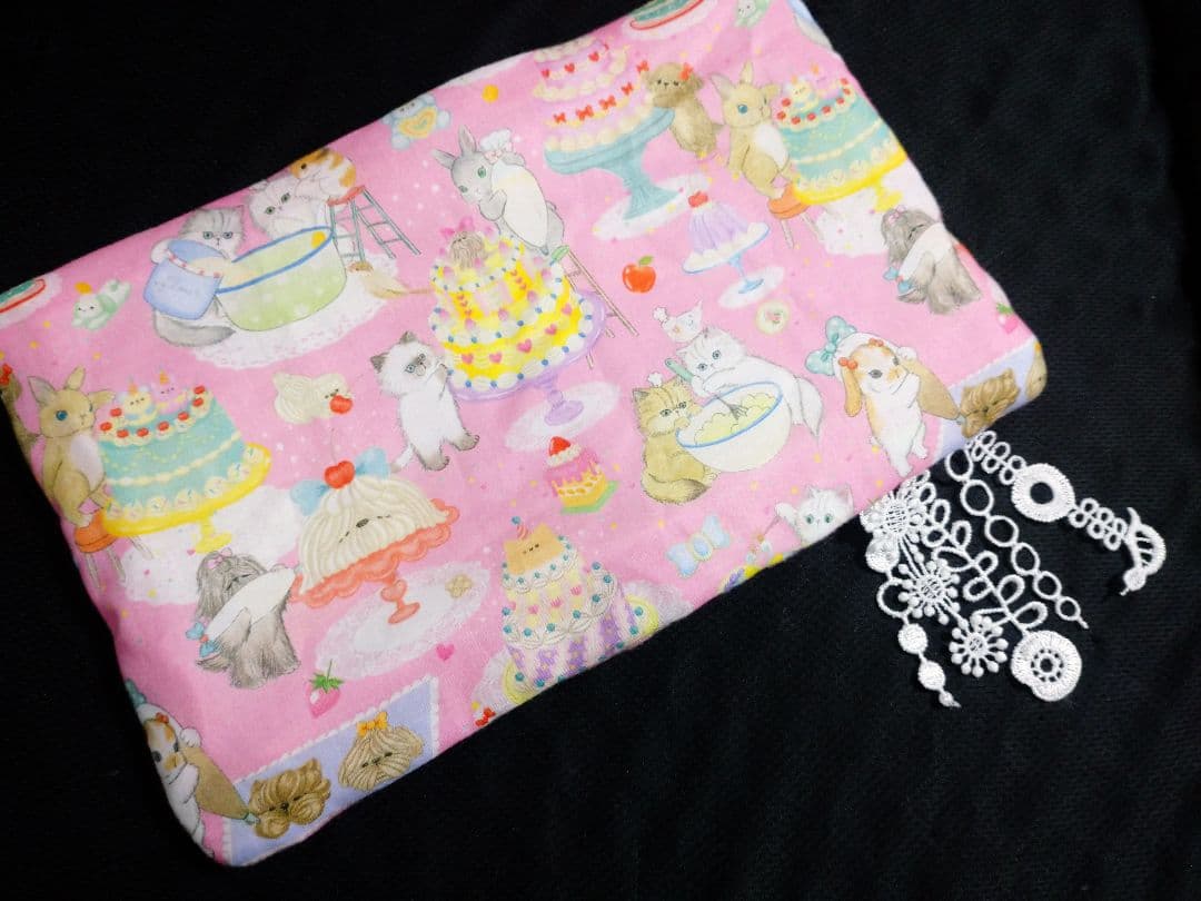 yukiemon使用 / ちょこっとレースのガーゼハンカチ