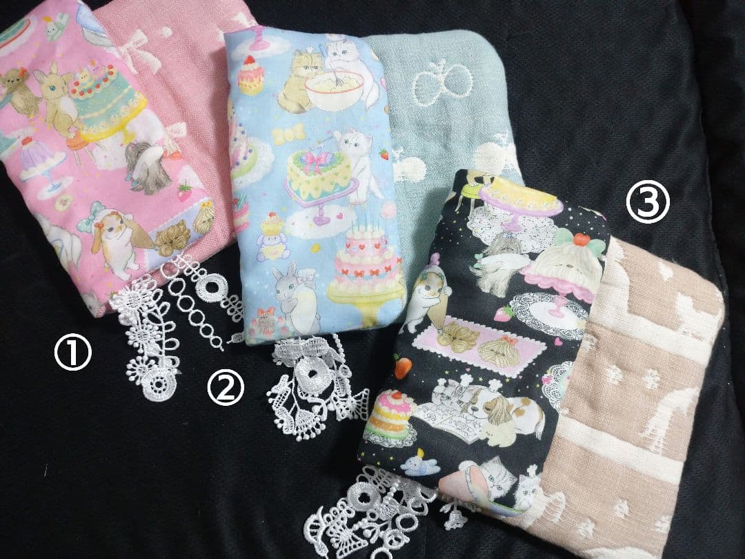 yukiemon使用 / ちょこっとレースのガーゼハンカチ