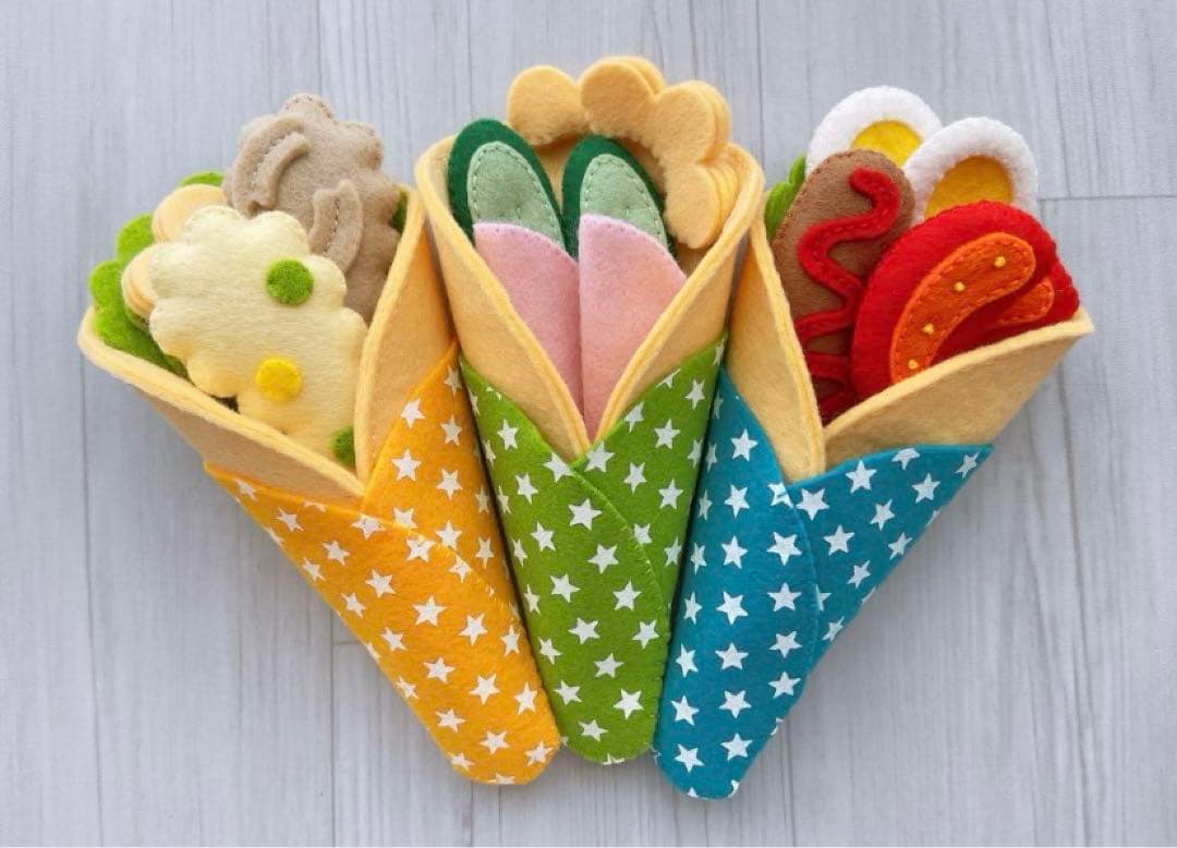 クレープセット フェルト おままごと ハンドメイド《サラダ系》 オーダー