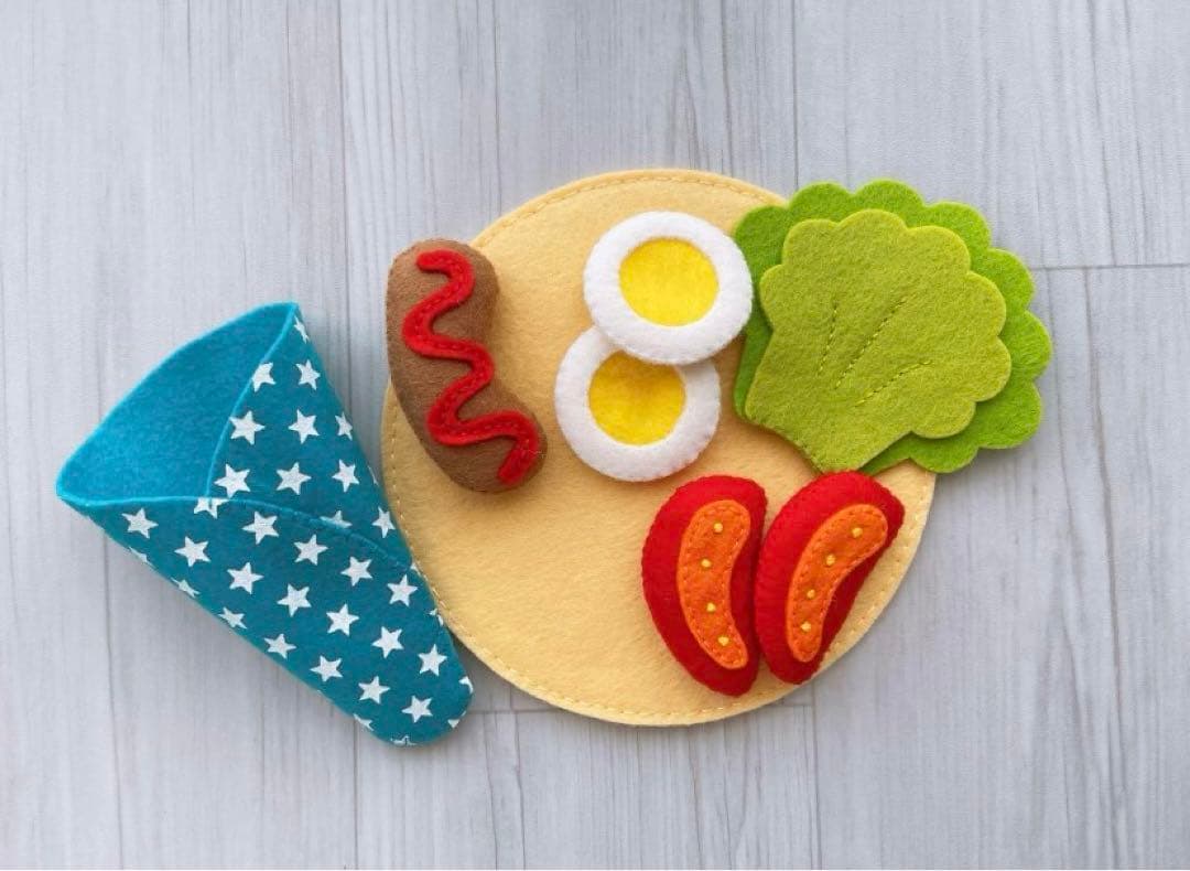 クレープセット フェルト おままごと ハンドメイド《サラダ系》 オーダー