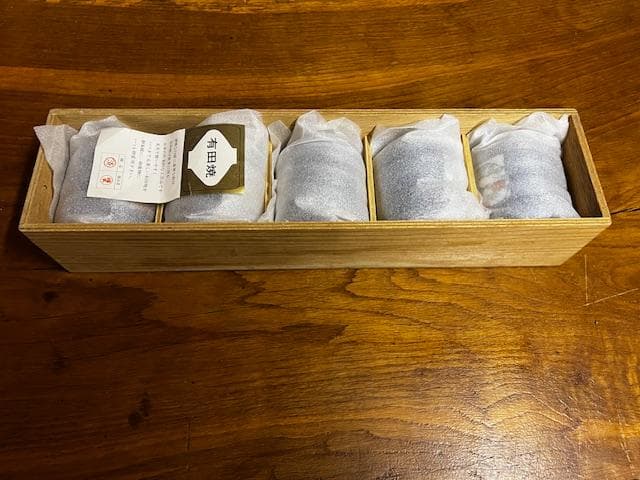 ¥有田焼 湯呑み 5客セット 未使用 木箱付き 花鳥文様 松翠作