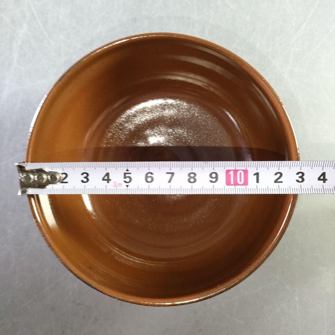 A1130-4/永福窯/小山岑一 造/柿釉蓋向付6客/共箱/蓋碗/蓋物/茶碗/