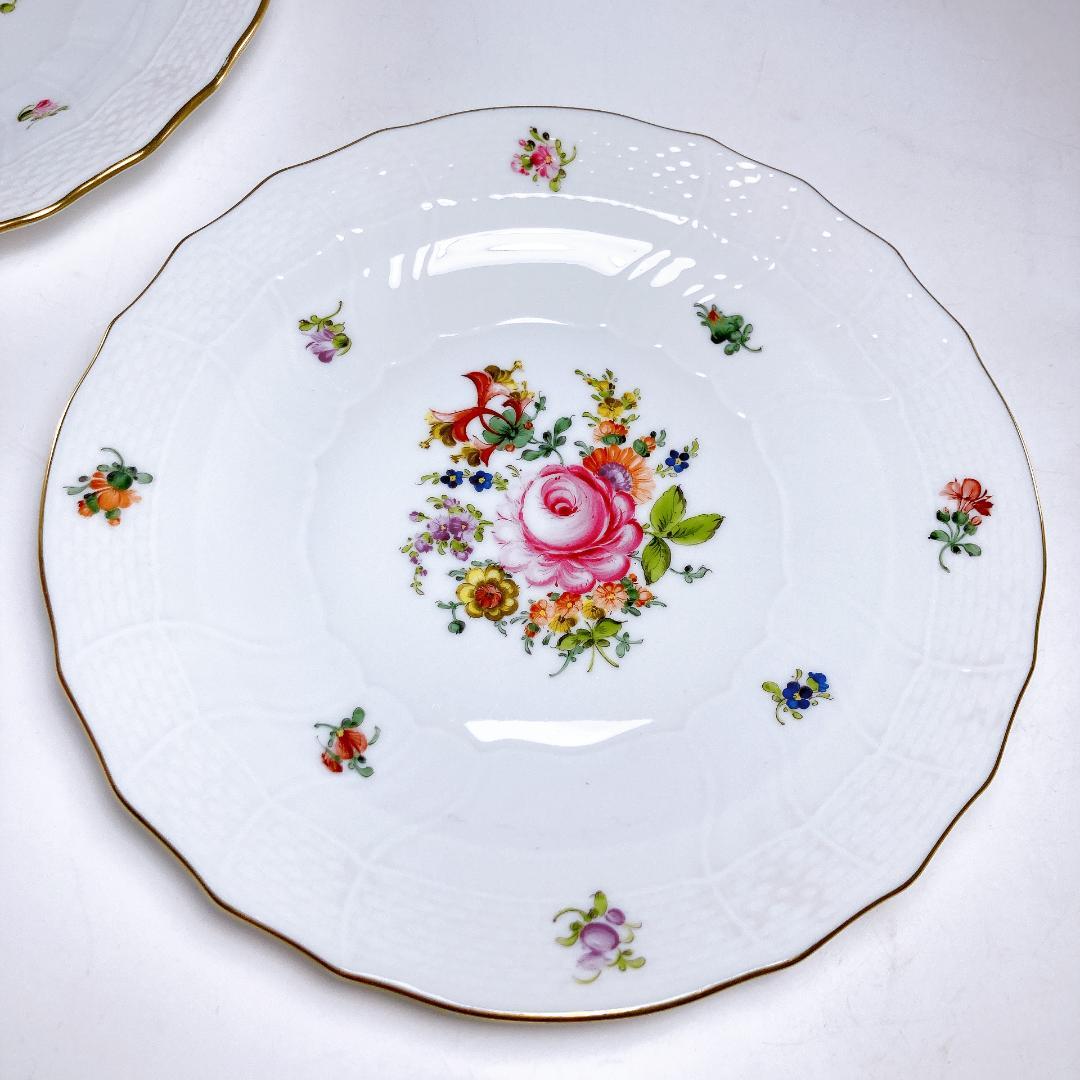 ヘレンド ヘレンドブーケ（フラワーブーケ）プレート（約18㎝）2枚　ケーキ皿