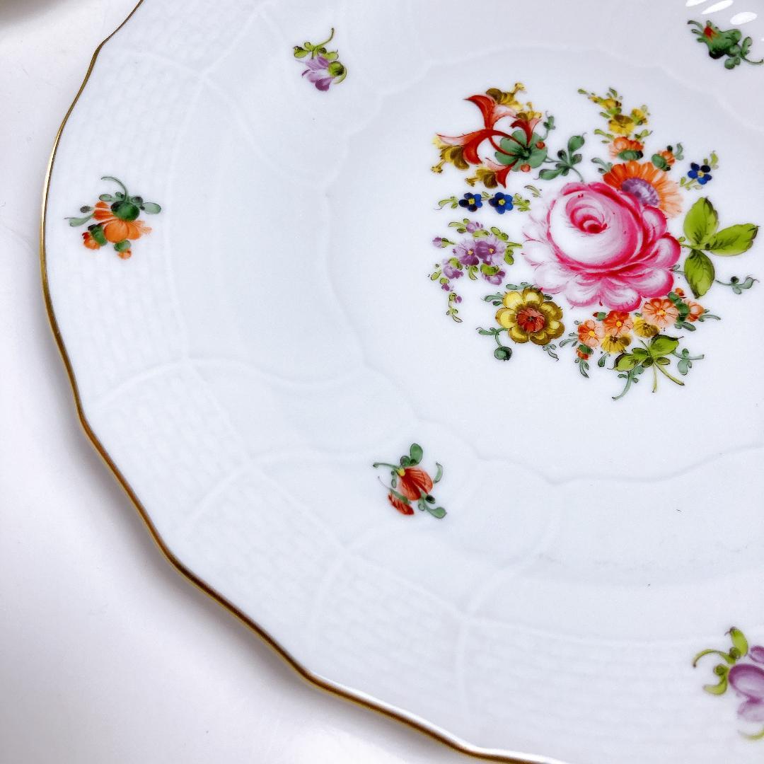 ヘレンド ヘレンドブーケ（フラワーブーケ）プレート（約18㎝）2枚　ケーキ皿