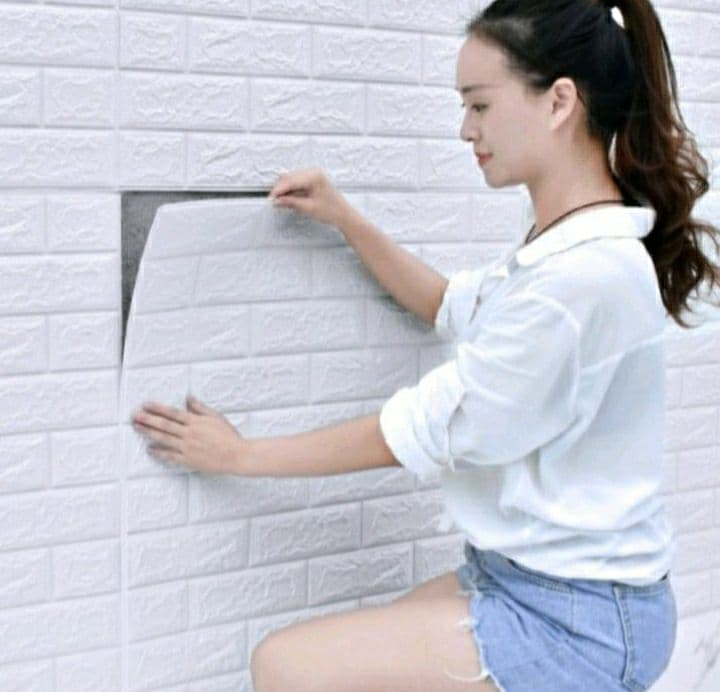 40枚セット 3D壁紙 DIYレンガ調壁紙シール ホワイト レンガ調壁紙