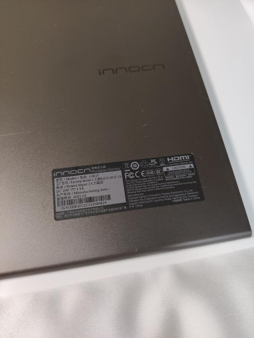 【動作確認済み】INNOCN 13K1F 13.3インチ モバイルモニター