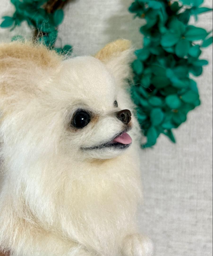 羊毛フェルト　リラックスチワワちゃん