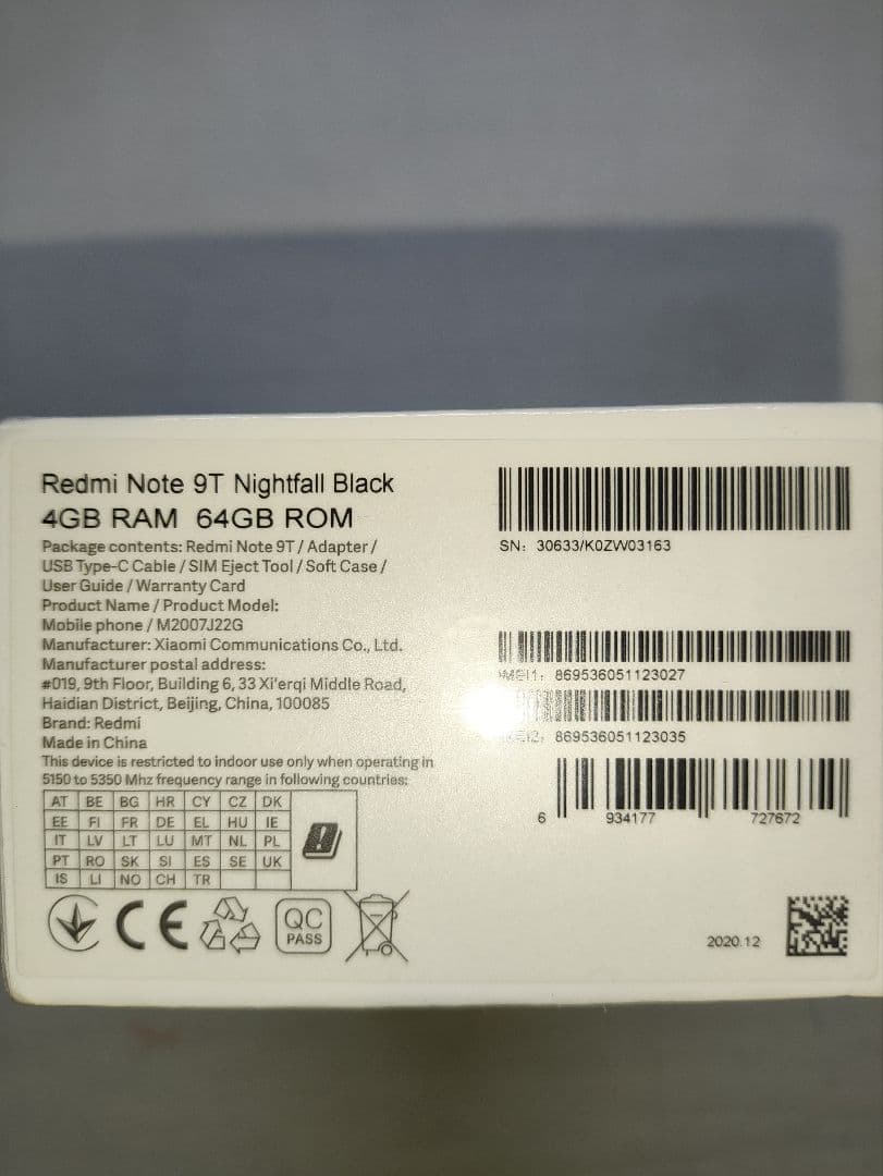 Redmi note 9T 4GB+64GB 未開封 海外版 フィルムおまけ