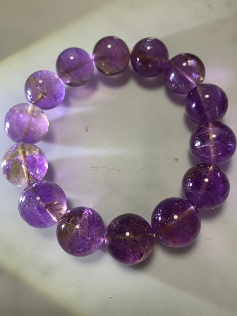 アメトリン ビーズブレスレット　17ミリ　内径18.5 高品質