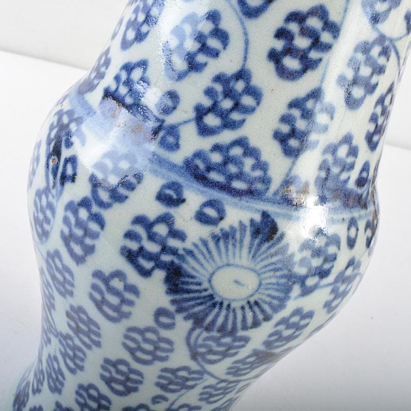 中国　新渡　青花　花文瓶　V　R6030