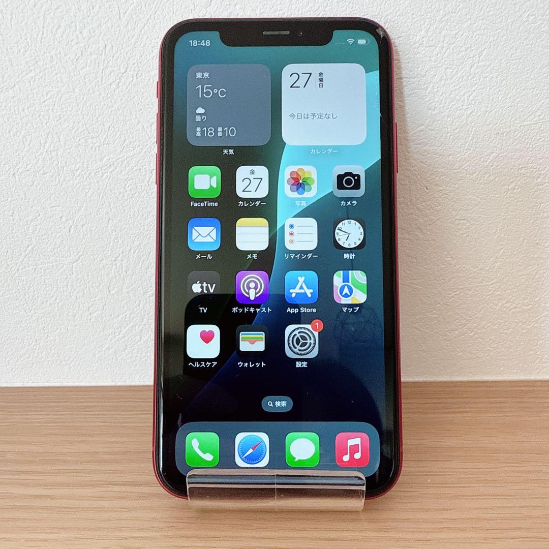 iPhone ⅩR 64GB レッド SIMフリー バッテリ82%【本体のみ】