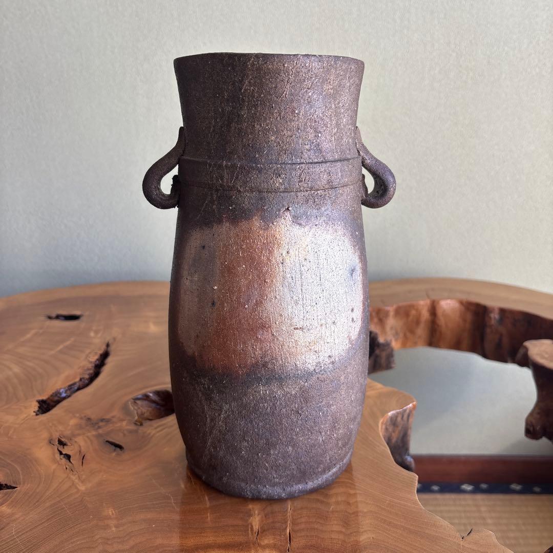 備前焼 花入 森宝山窯 高さ25.5cm 共箱