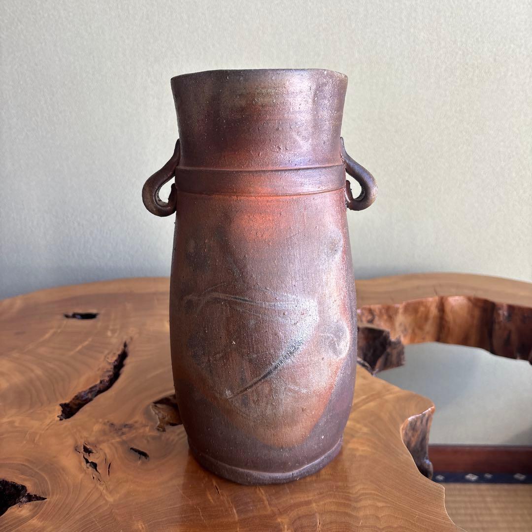 備前焼 花入 森宝山窯 高さ25.5cm 共箱