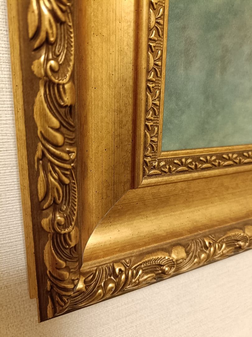 バレリーナの油彩画 金色フレーム