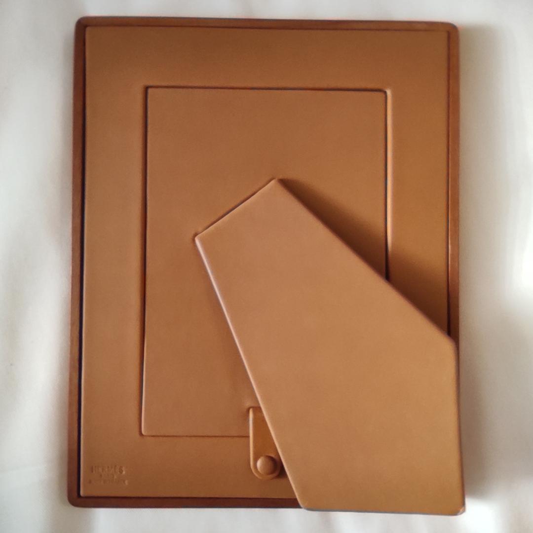 【希少】HERMES フォトスタンド　マホガニーラッカー　ステッチ模様