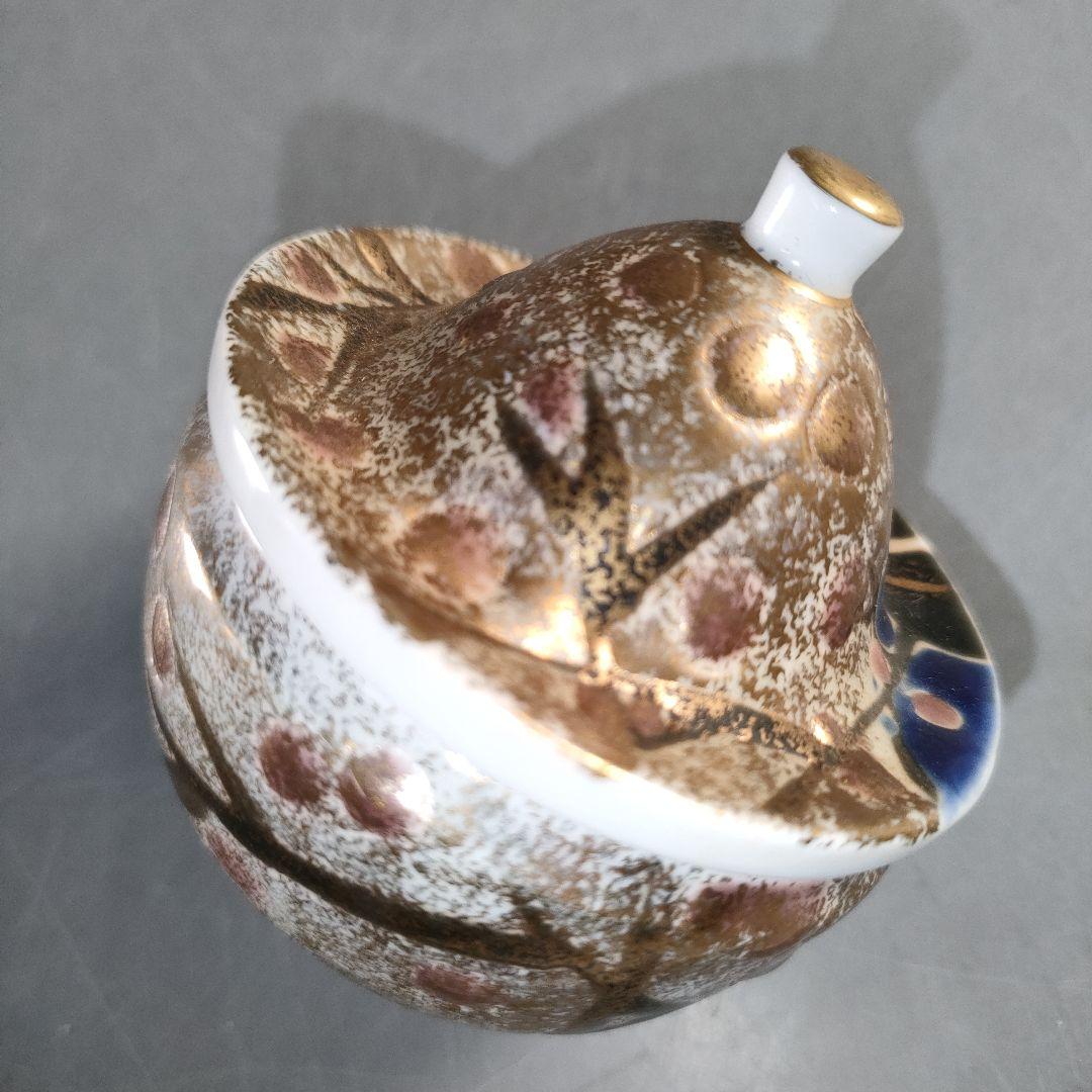 A1376-1/豊前吉右衛門窯/永末吉右衛門/金彩唐草文蓋付小鉢6客/懐石道具/