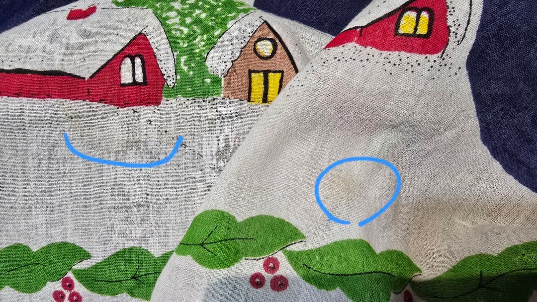 イタリア155cm アンティーク市サンタクローステーブルクロスクリスマスレトロ