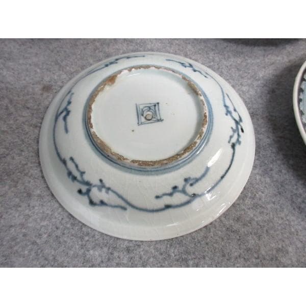 古伊万里渦福印染付松竹図焼物皿5枚 [B26691]