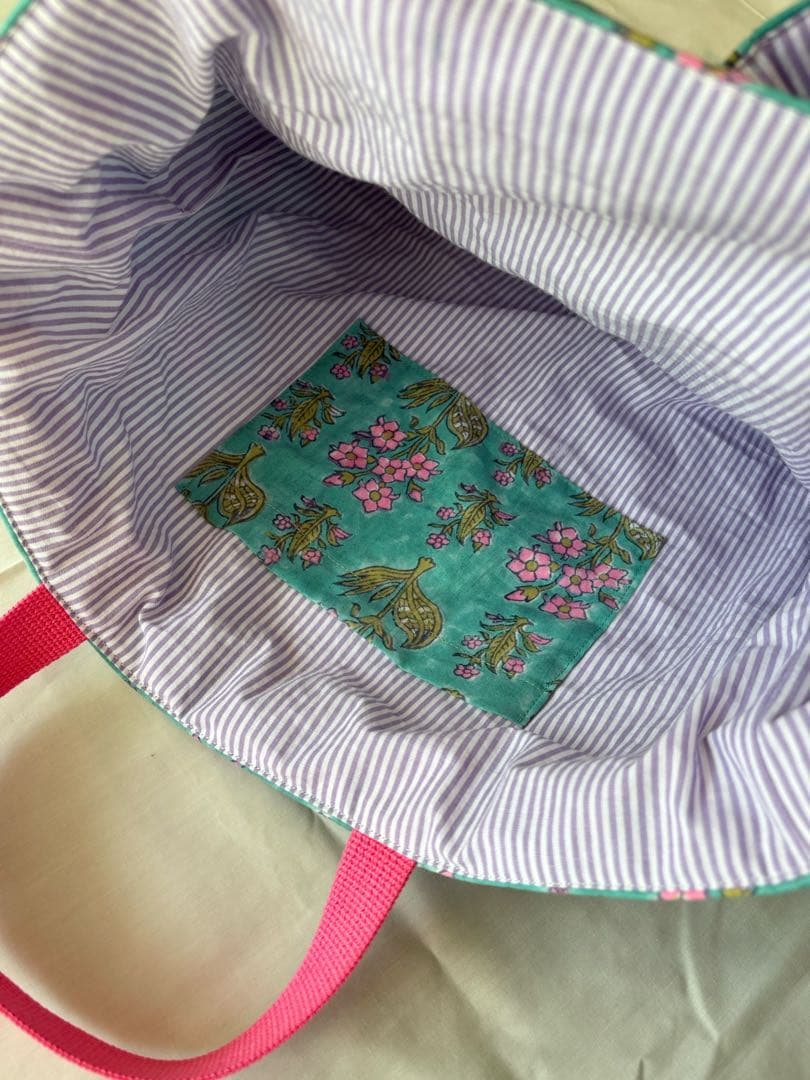 入園　入学　レッスンバッグ　上履き入れ　2点セット　インド綿①