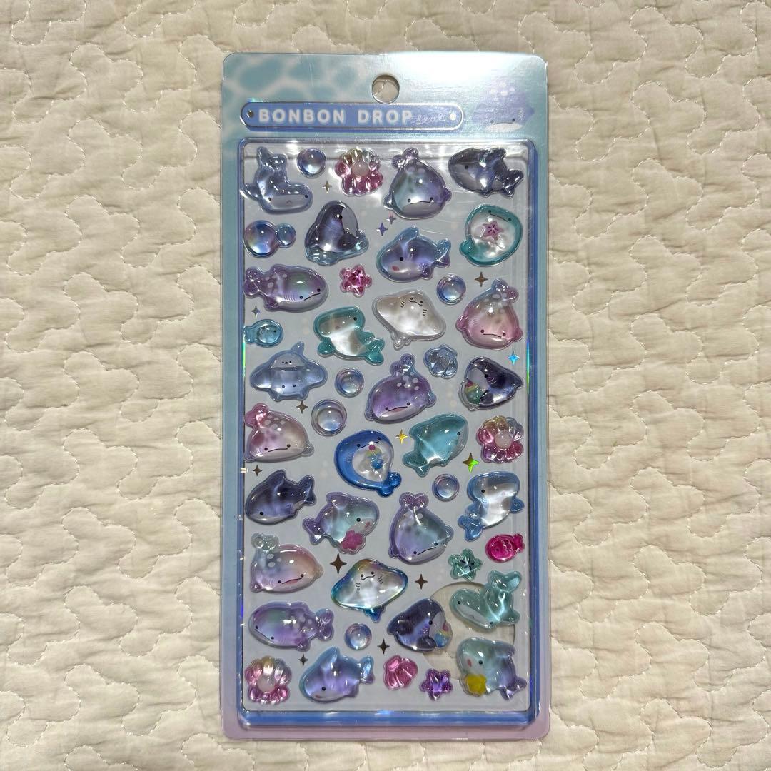 正規品　水族館限定　ボンボンドロップシール　6種　コンプリート　うみのいきもの