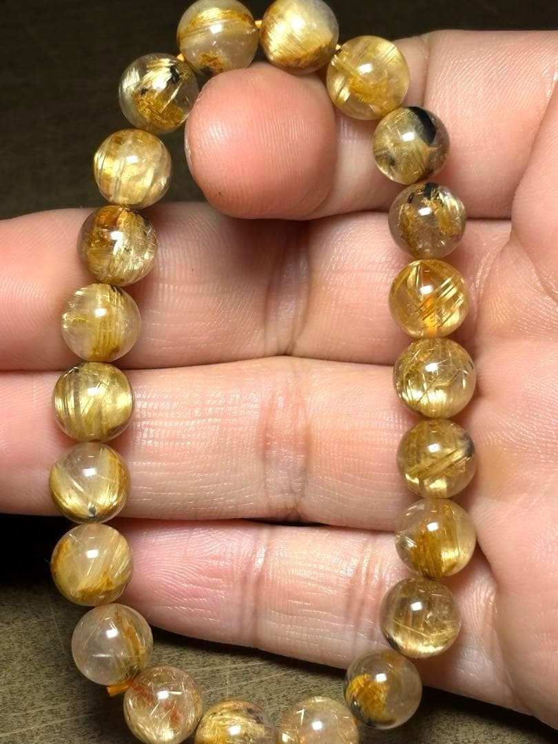 【金運最強】極上 ゴールドタイチンルチルクォーツ ブレスレット8.2〜8.8㎜