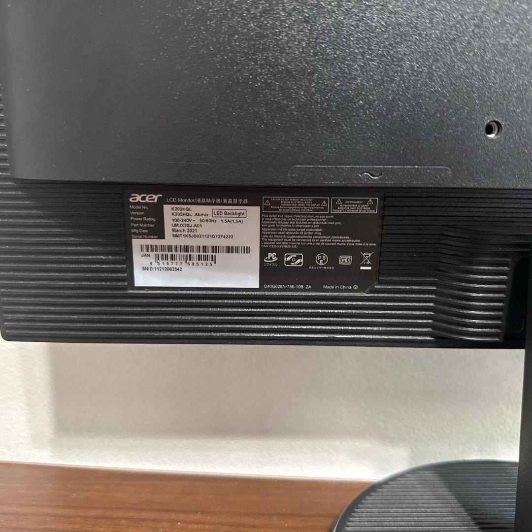 Acer K202HL 21.5インチ モニター