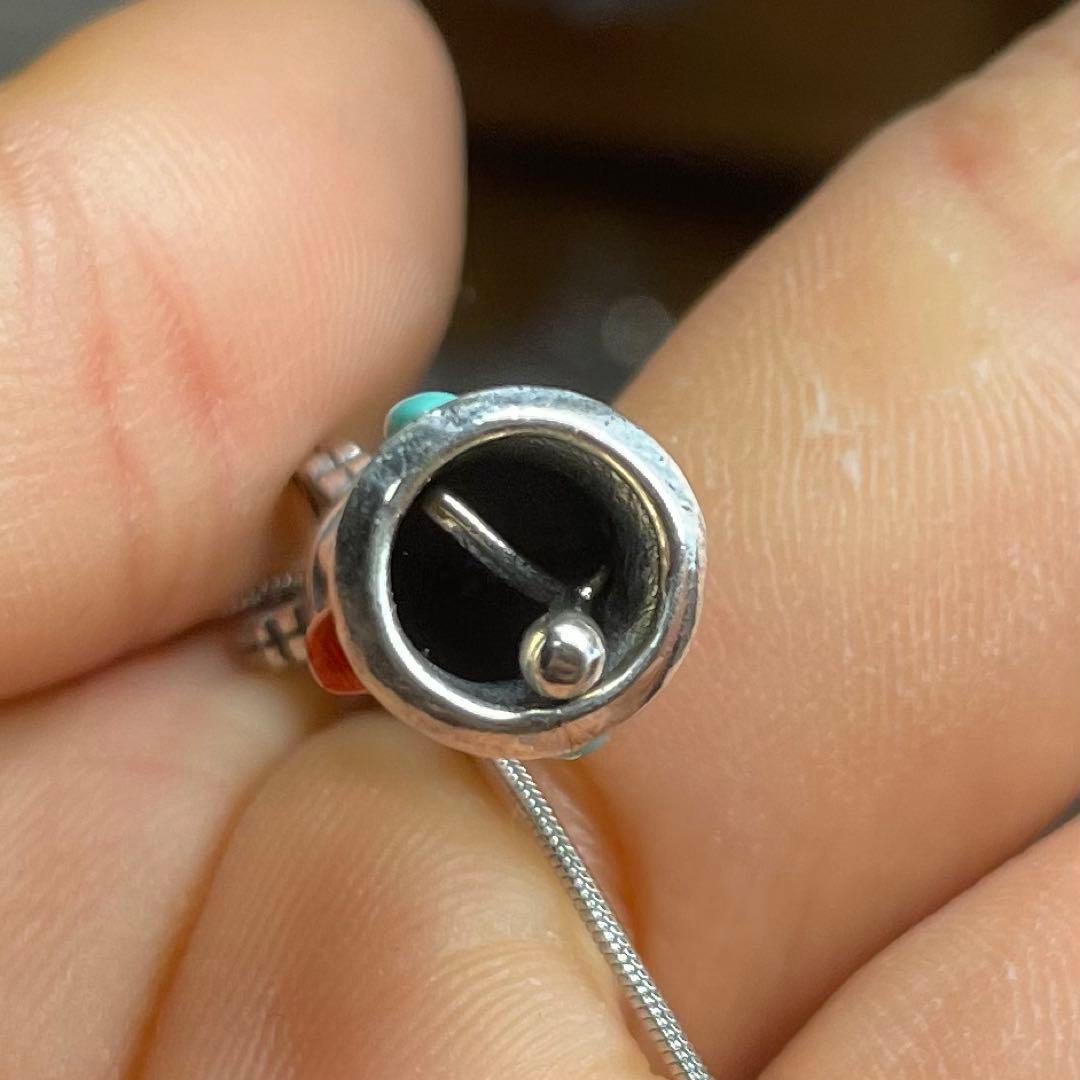 天然石ネックレス　ターコイズ　ナンホーン瑪瑙　赤青　6pcs SV925刻印