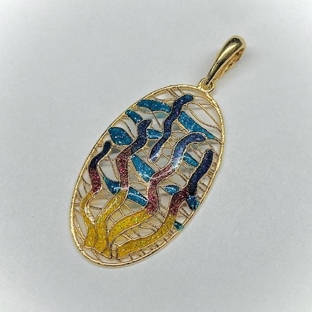 イタリア製18金エナメルペンダントトップ