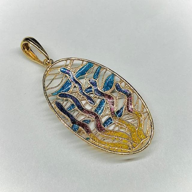 イタリア製18金エナメルペンダントトップ