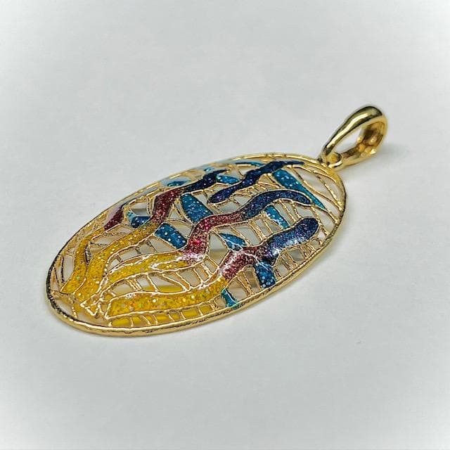 イタリア製18金エナメルペンダントトップ