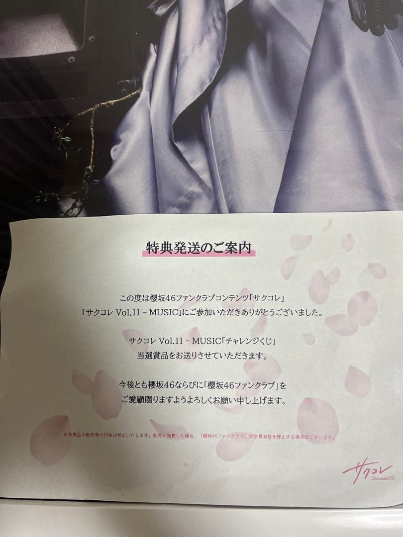 櫻坂46 山﨑天　サクコレ　ポスター　特別賞　MUSIC