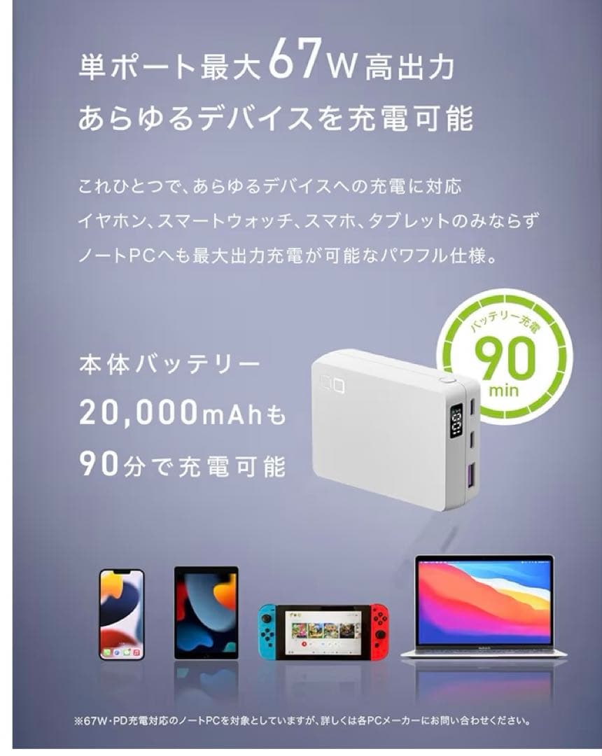 CIO smartcoby trio 67W 20,000mAh PSE認証品