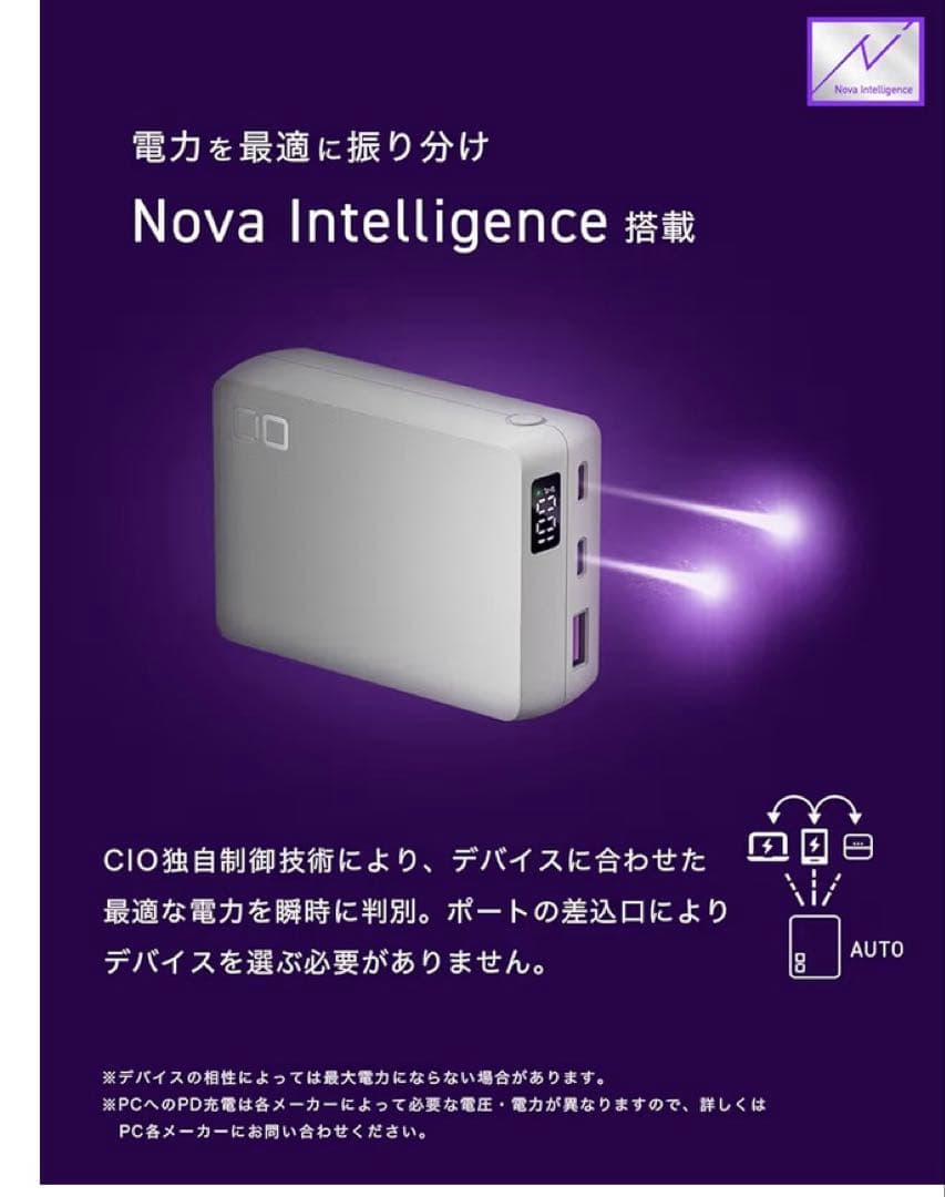 CIO smartcoby trio 67W 20,000mAh PSE認証品