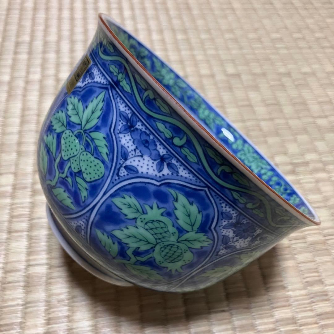 美濃焼 庫山窯 青華緑彩 どんぶり 丼 5個セット 未使用