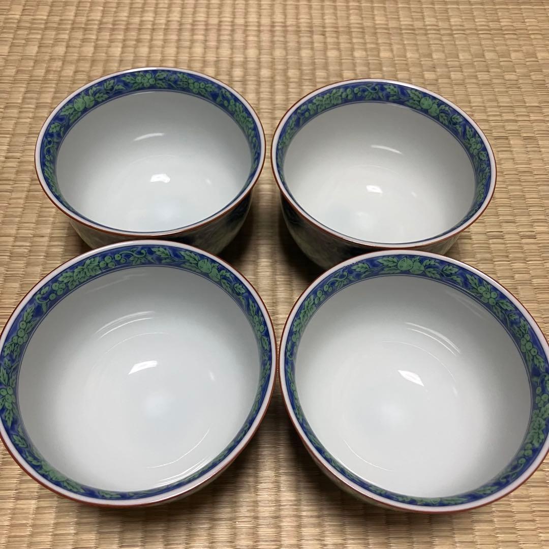 美濃焼 庫山窯 青華緑彩 どんぶり 丼 5個セット 未使用