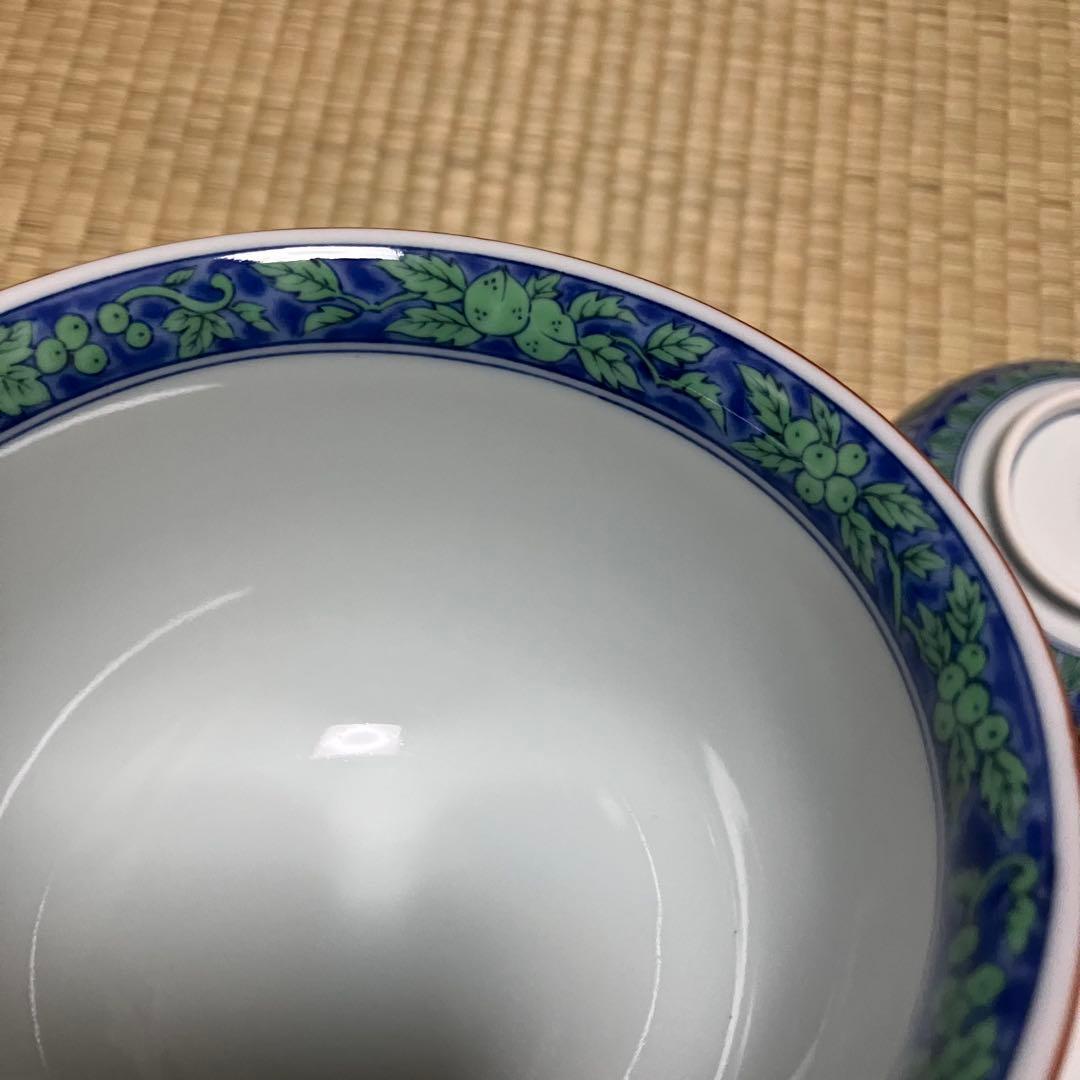 美濃焼 庫山窯 青華緑彩 どんぶり 丼 5個セット 未使用