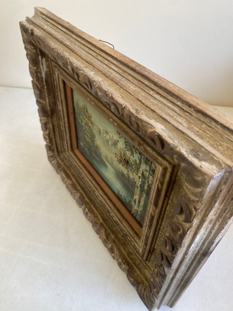 油彩画　風景画　絵画　油絵　アンティーク　フレーム　額縁　ヴィンテージ